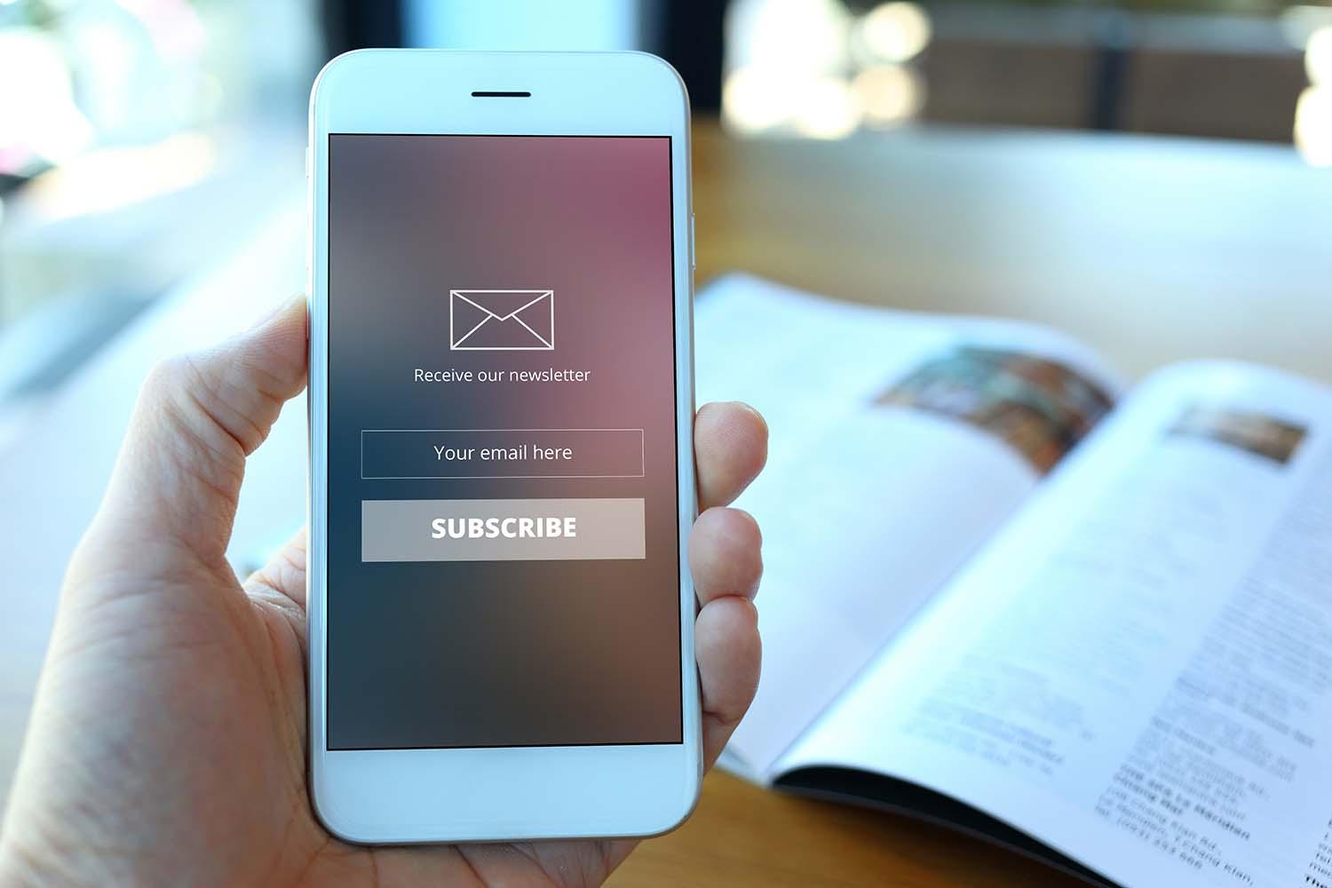 Illustration visualizing effective email marketing strategies, including checklist items for success.